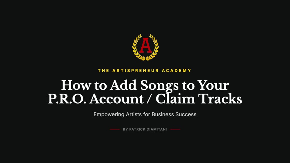 How to Add Songs to Your P.R.O. Account/Claim Tracks
